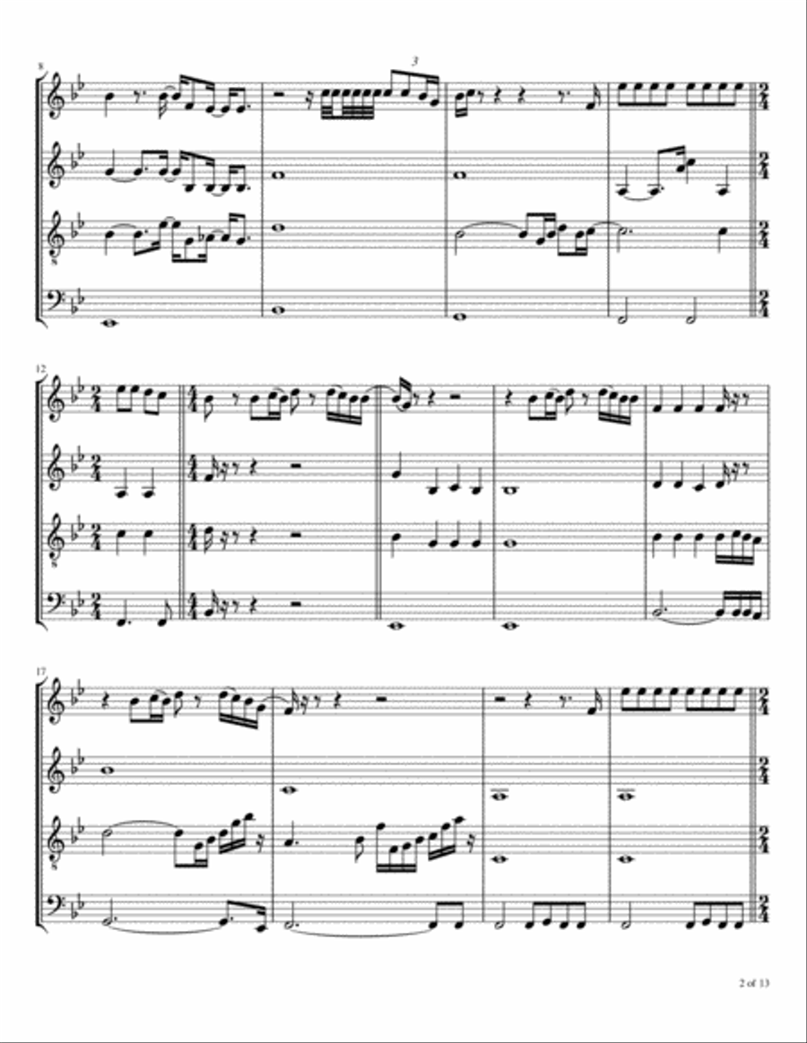 Purple Rain Woodwind Quartet scores gallery preview page 3