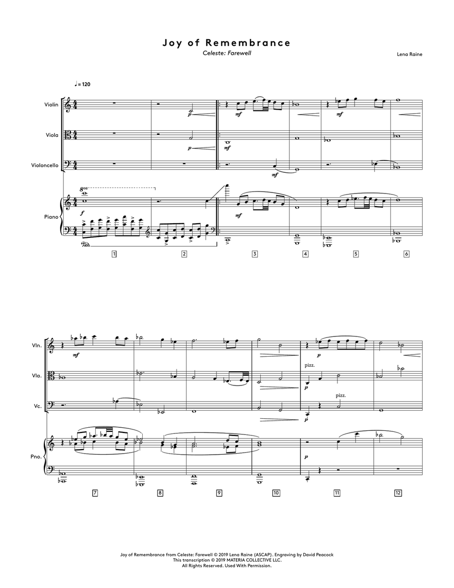 Joy of Remembrance (Celeste: Farewell) - Full Score