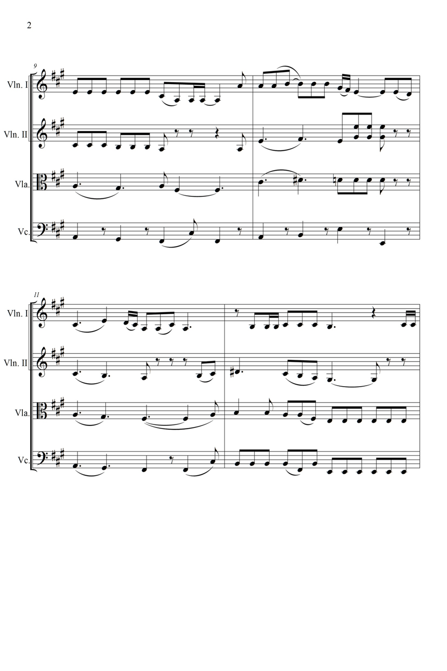 Somebody To Love String Quartet scores gallery preview page 2