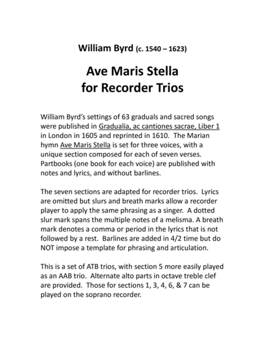 Ave Maris Stella for ATB Recorder Trios image number null