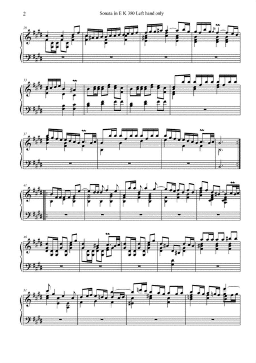 Scarlatti Sonata K.380 for left hand alone Piano Method scores gallery preview page 2