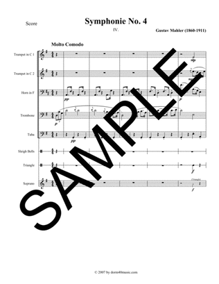 Symphony No. 4 - 4th Movement for Brass Quintet, Soprano, and Optional Percussion