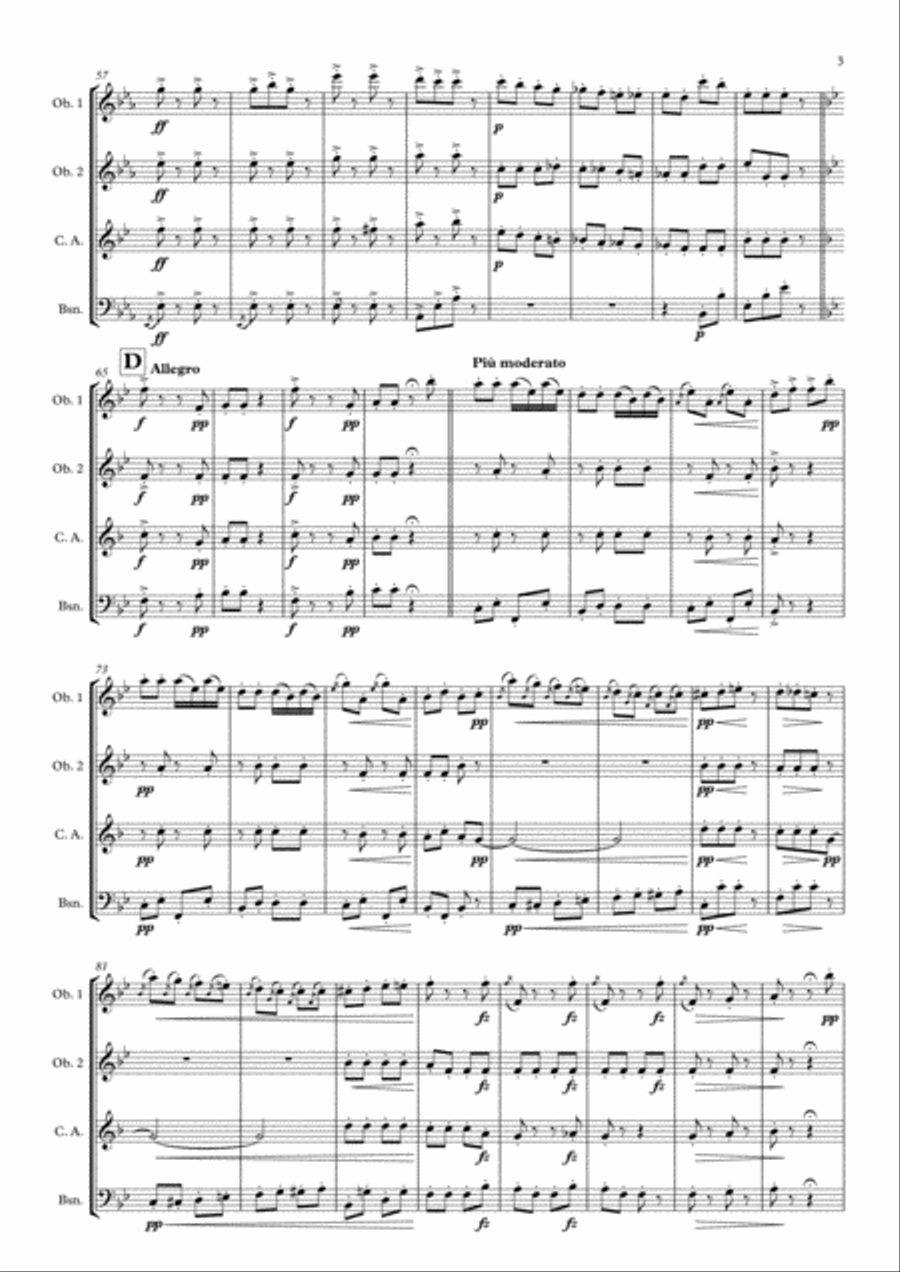 Pizzicato-Polka for Double Reed Quartet Woodwind Quartet scores gallery preview page 3
