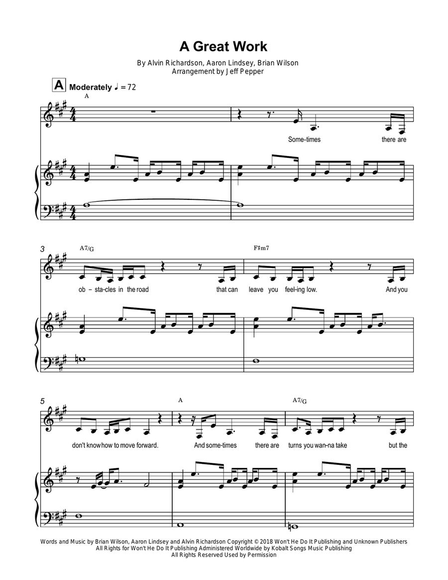 A Great Work A Great Work Voice scores gallery preview page 1
