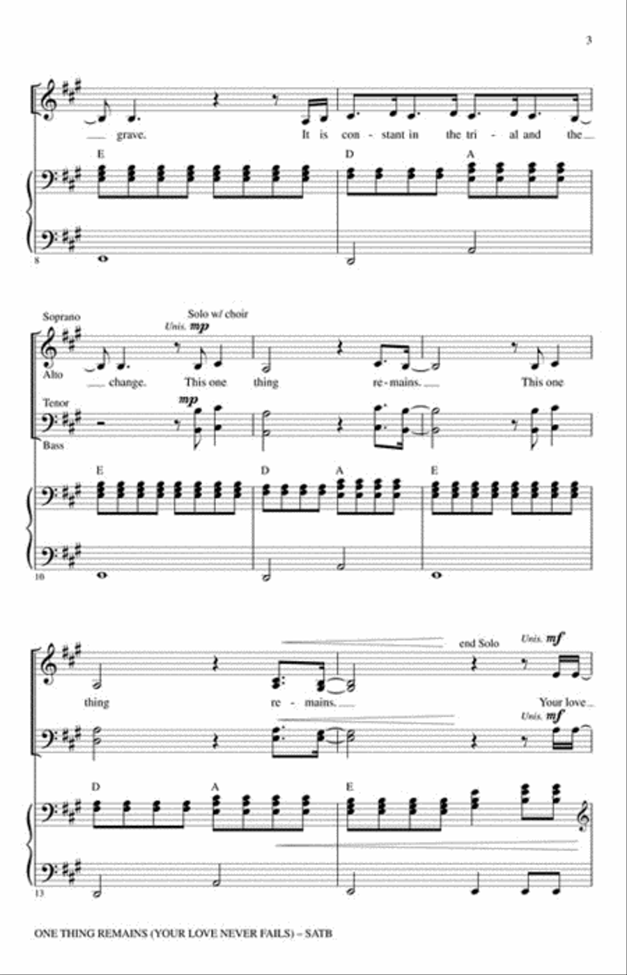 One Thing Remains (Your Love Never Fails) 4-Part scores gallery preview page 3