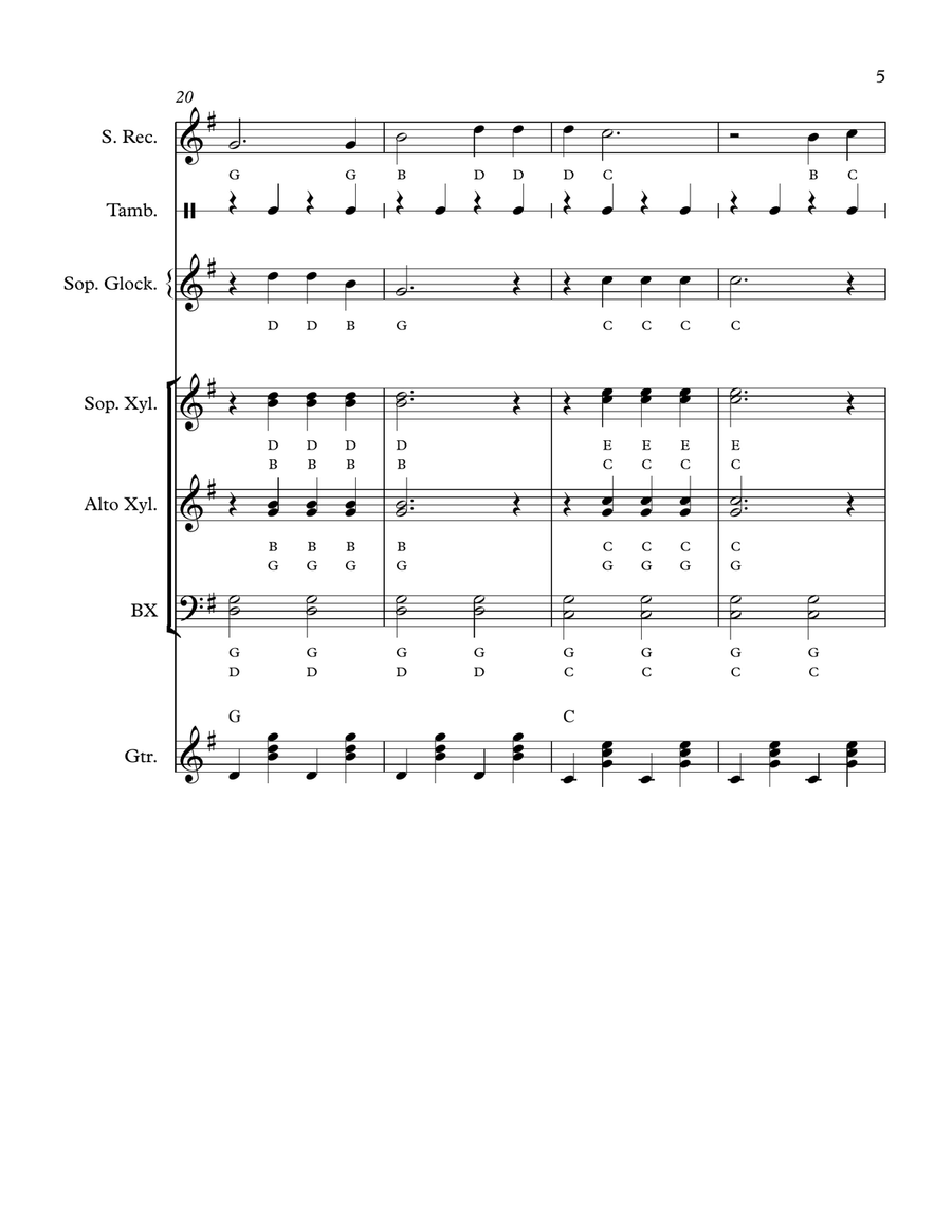 When The Saints Go Marching In (Easy Orff Ensemble) Small Ensemble scores gallery preview page 5