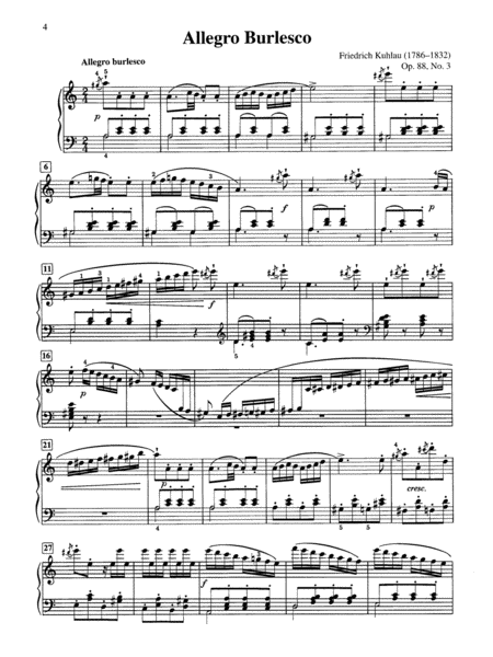 Kuhlau: Allegro Burlesco, Opus 88, No. 3