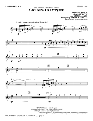 God Bless Us Everyone (from Disney's A Christmas Carol) - Bb Clarinet 1 & 2