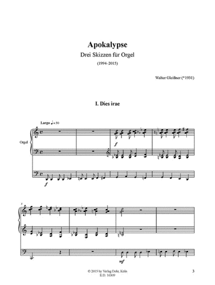Apokalypse (1994-2015) -Drei Skizzen für Orgel-