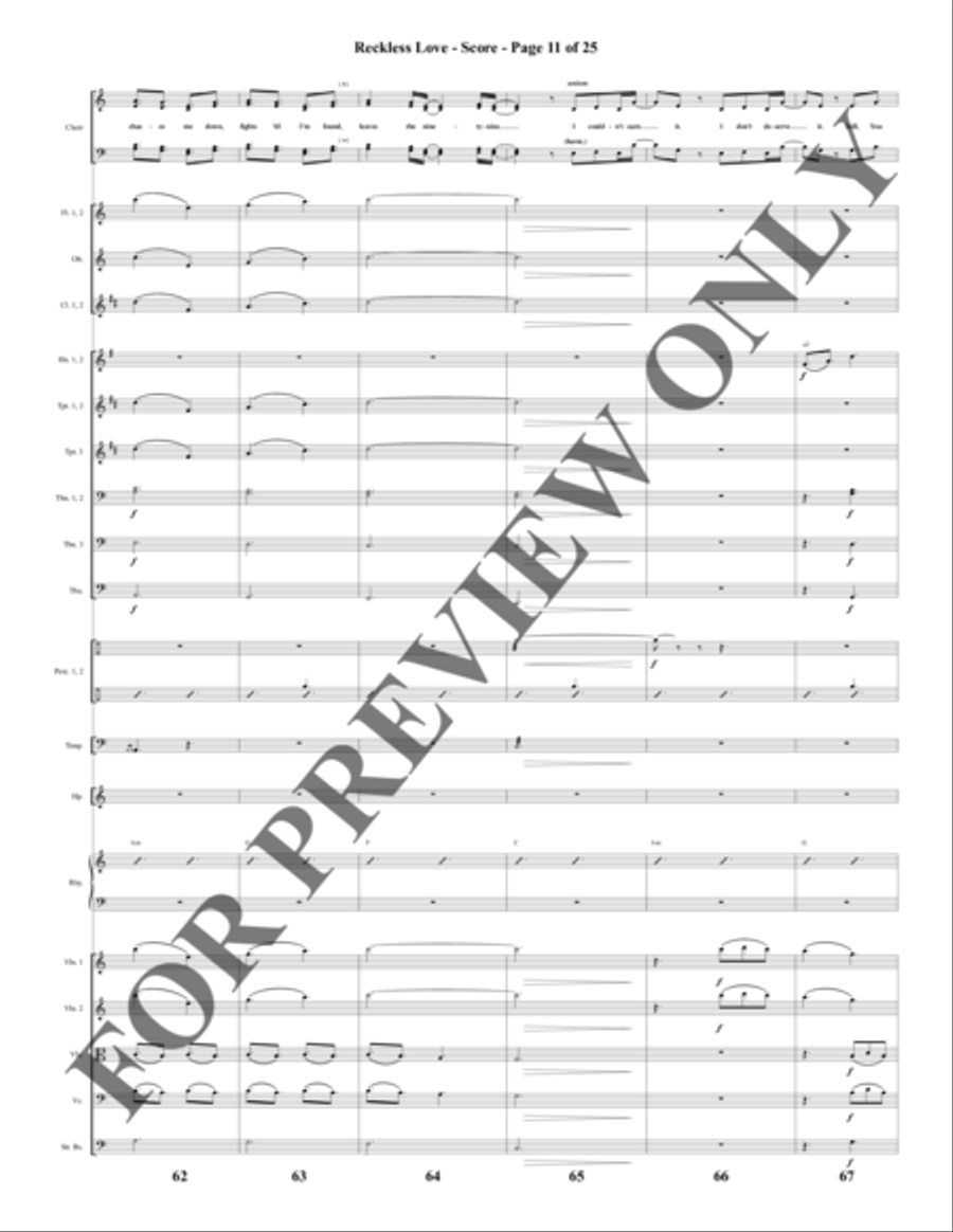 Reckless Love - Orchestration Choir scores gallery preview page 12