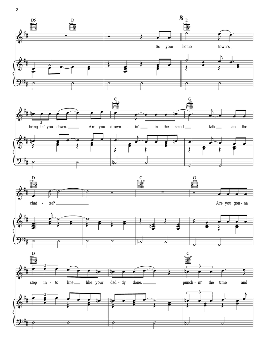 Beg Steal Or Borrow Piano, Vocal, Guitar scores gallery preview page 2