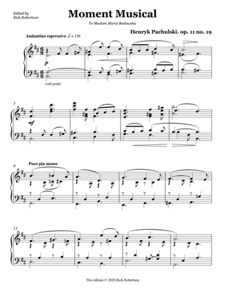 Moment Musical, op. 11 no. 19 (Henryk Pachulski)