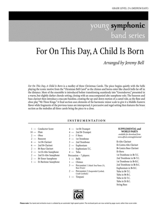 Book cover for For On This Day, A Child Is Born: Score