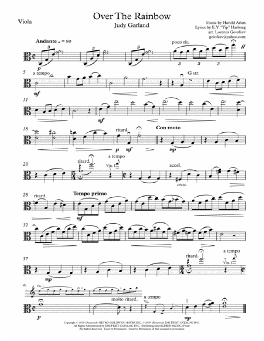 Over The Rainbow (from The Wizard Of Oz) String Trio scores gallery preview page 2