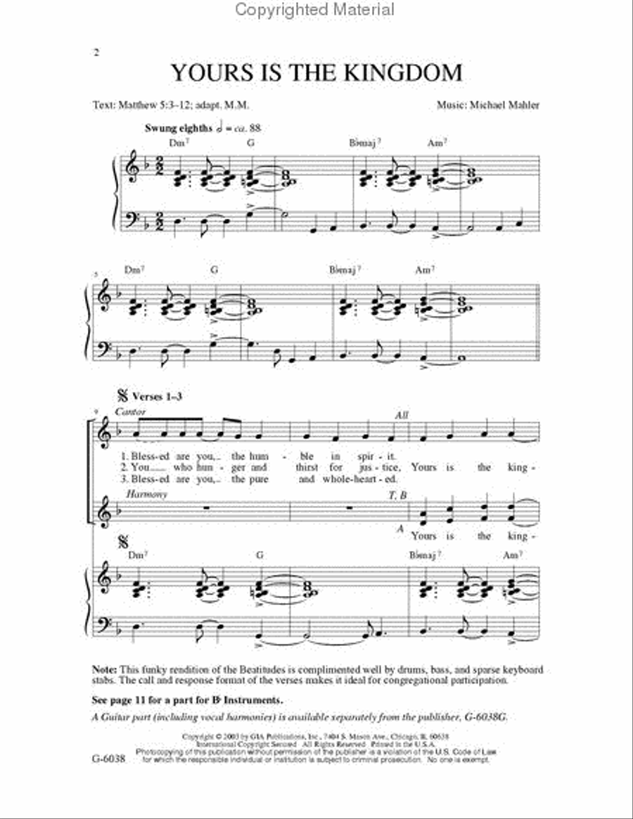 Yours is the Kingdom 3-Part scores gallery preview page 2