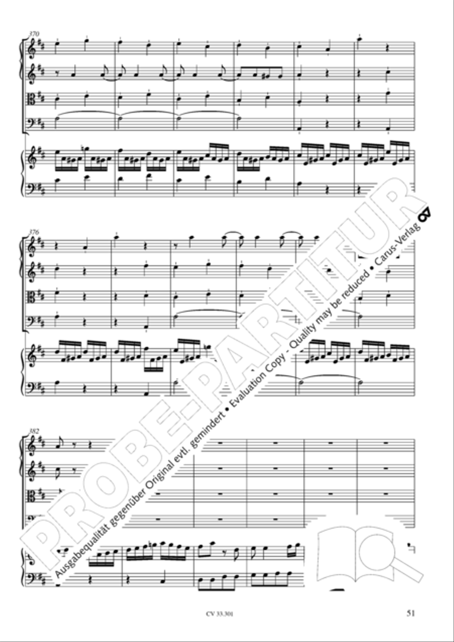 Concerto per il Cembalo in D Cello scores gallery preview page 52