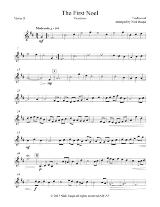 The First Noel (Variations for Full Orchestra) Violin II part