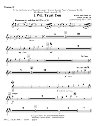 I Will Trust You - Trumpet 1