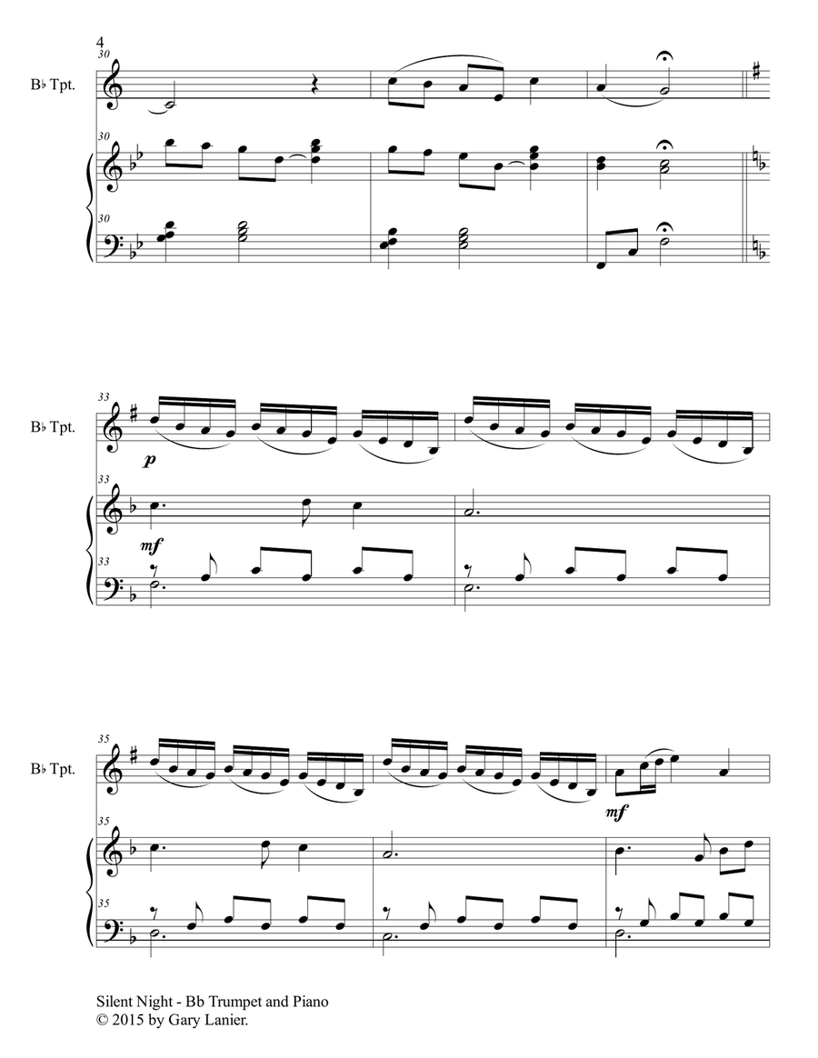 CHRISTMAS TRUMPET (6 Christmas songs for Bb Trumpet & Piano with Score/Parts) B-Flat Trumpet scores gallery preview page 5