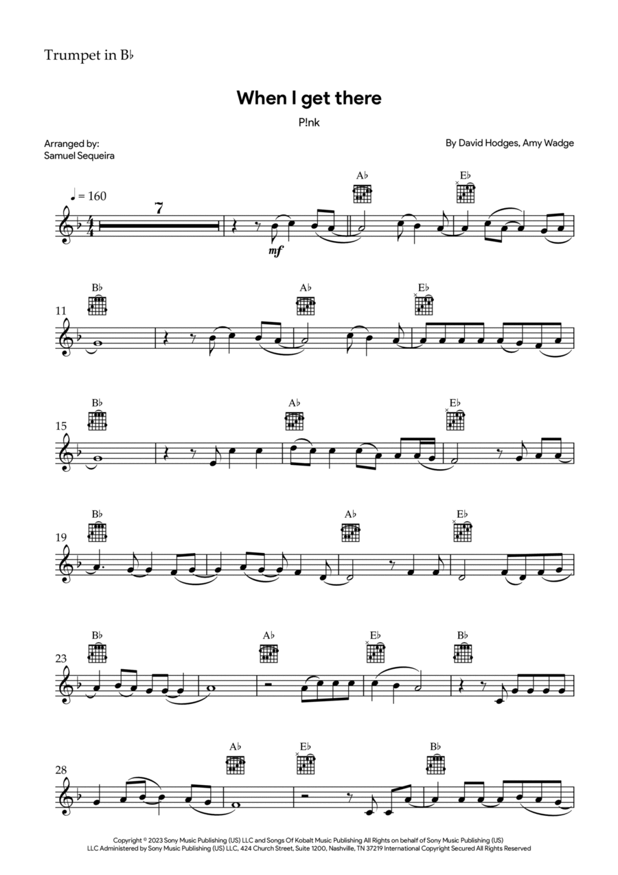 When I Get There B-Flat Trumpet scores gallery preview page 1