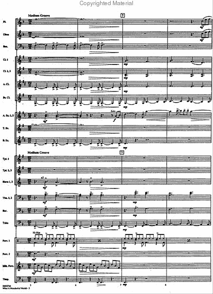 What a Wonderful World Concert Band scores gallery preview page 3