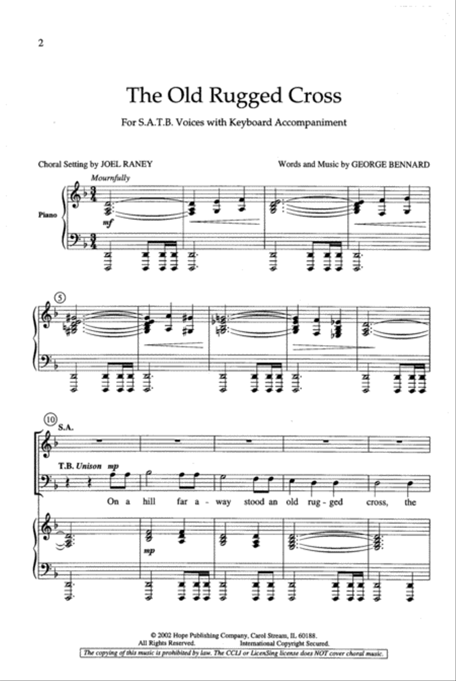 The Old Rugged Cross 4-Part scores gallery preview page 2