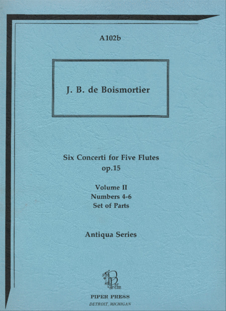 Six Concerti for Five Flutes (Set of parts) Flute Choir scores gallery preview page 1