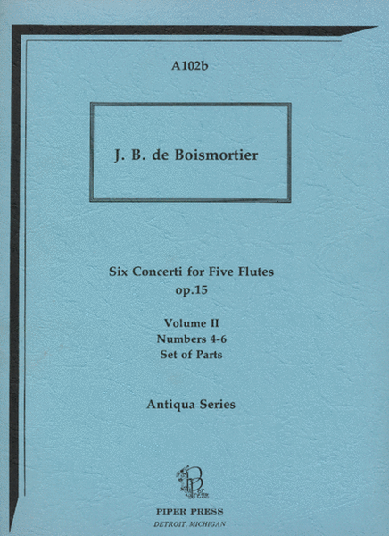 Six Concerti for Five Flutes (Set of parts) Flute Choir - Sheet Music