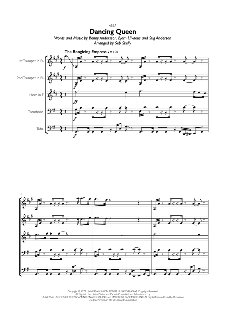 Dancing Queen Dancing Queen Brass Ensemble scores gallery preview page 1