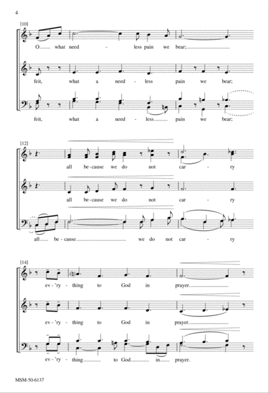 What a Friend We Have in Jesus 4-Part scores gallery preview page 3