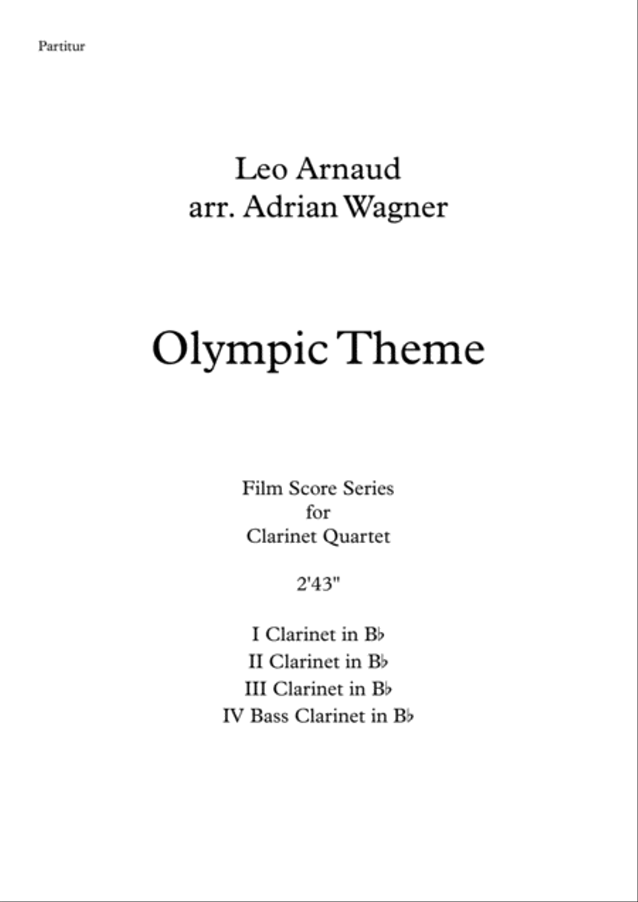 Bugler's Dream (Olympic Fanfare) Clarinet Quartet scores gallery preview page 2