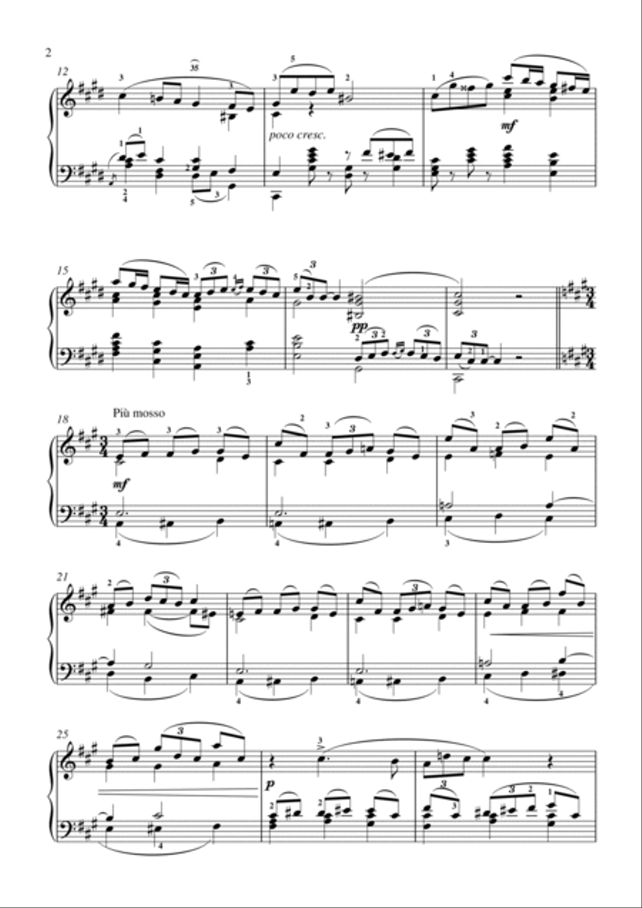 Tchaikovsky-Nocturne in C♯ minor, Op.19 No.4(Piano) Piano Solo scores gallery preview page 3