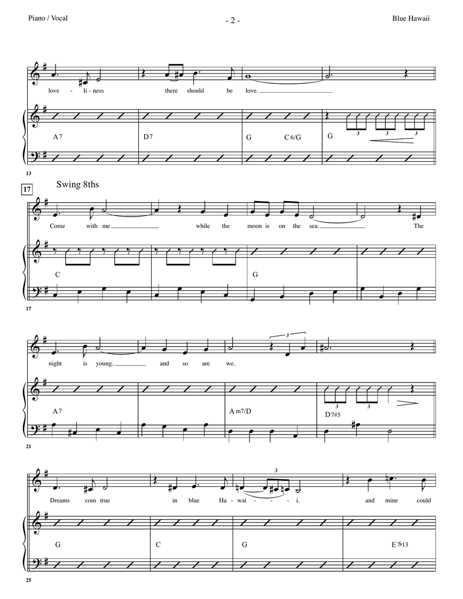 Blue Hawaii Large Ensemble scores gallery preview page 2