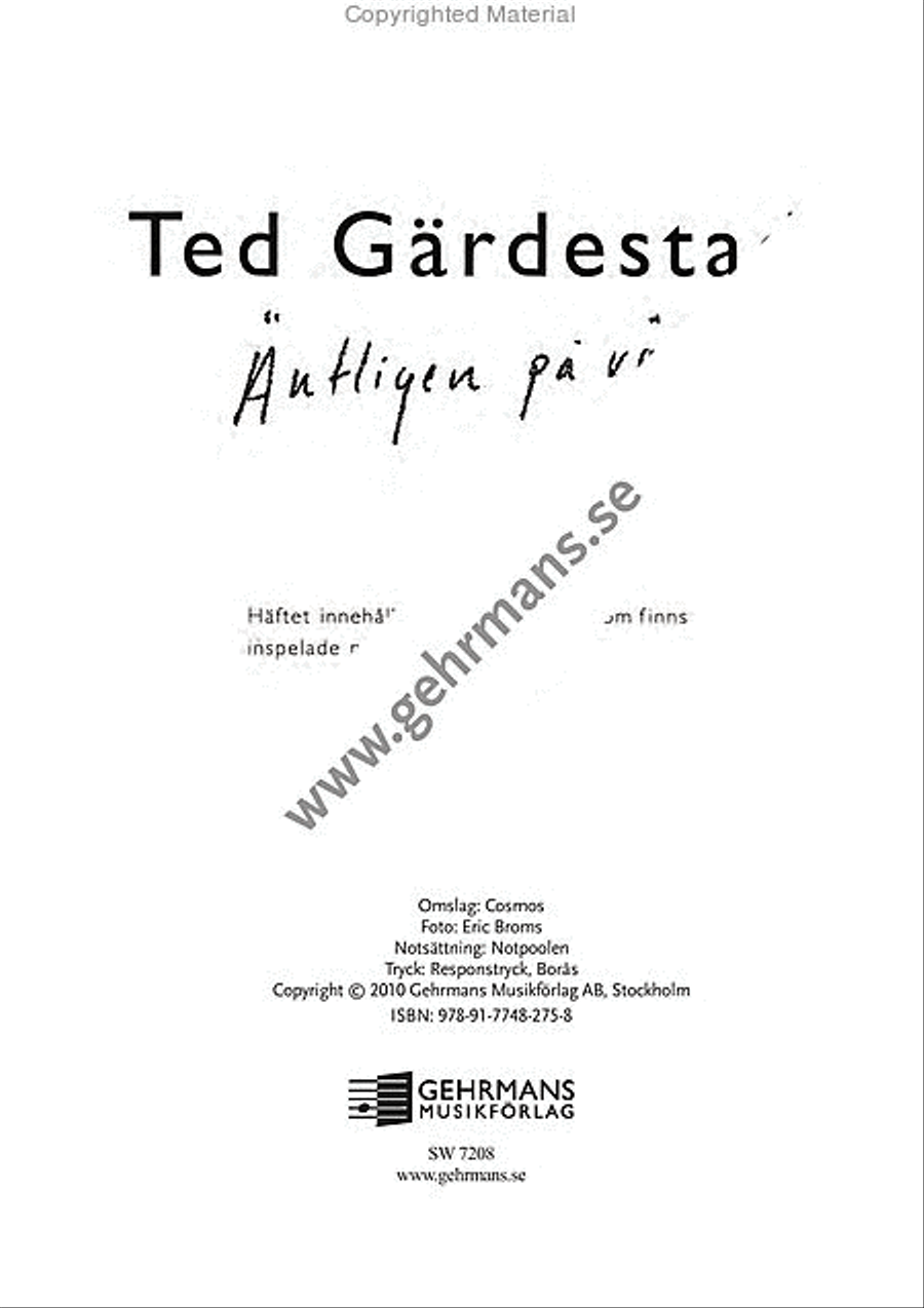 Antligen pa vag Antligen pa vag Piano, Vocal, Guitar scores gallery preview page 2
