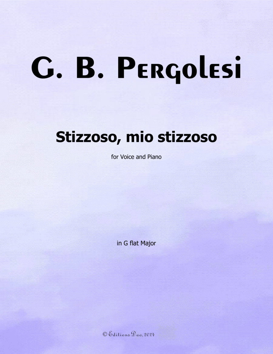 Stizzoso,mio stizzoso,by Pergolesi,in G flat Major Voice scores gallery preview page 1