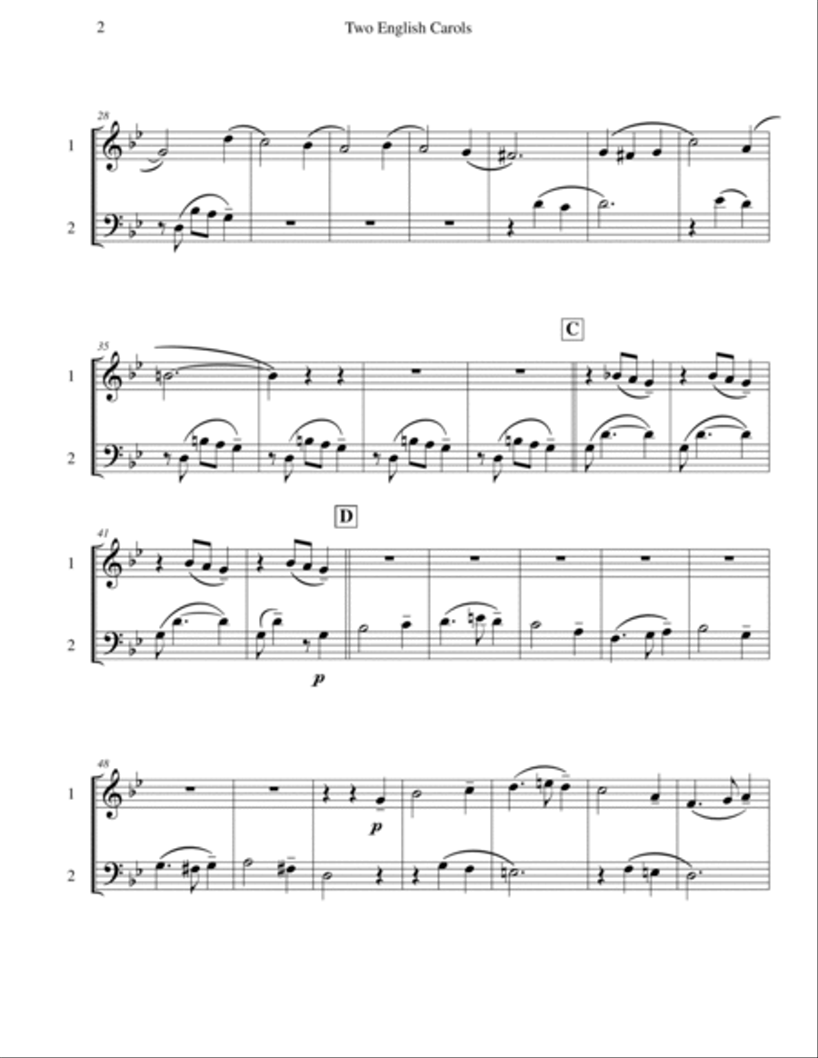 Two English Carols (Coventry Carol; What Child Is This?) - Brass Duet Brass Duet scores gallery preview page 3