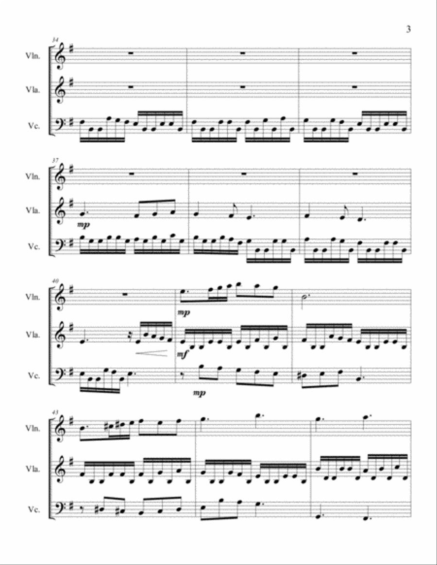 Oh the Deep, Deep Love of Jesus for String Trio String Trio scores gallery preview page 4