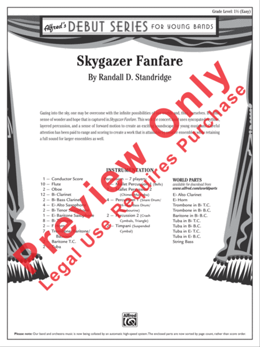 Skygazer Fanfare Concert Band scores gallery preview page 2