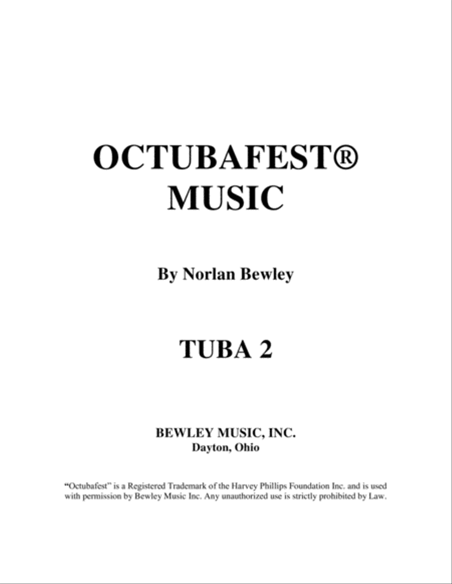 Octubafest Tuba 2 Bass Clef Part Book - Tuba/Euphonium Quartet image number null