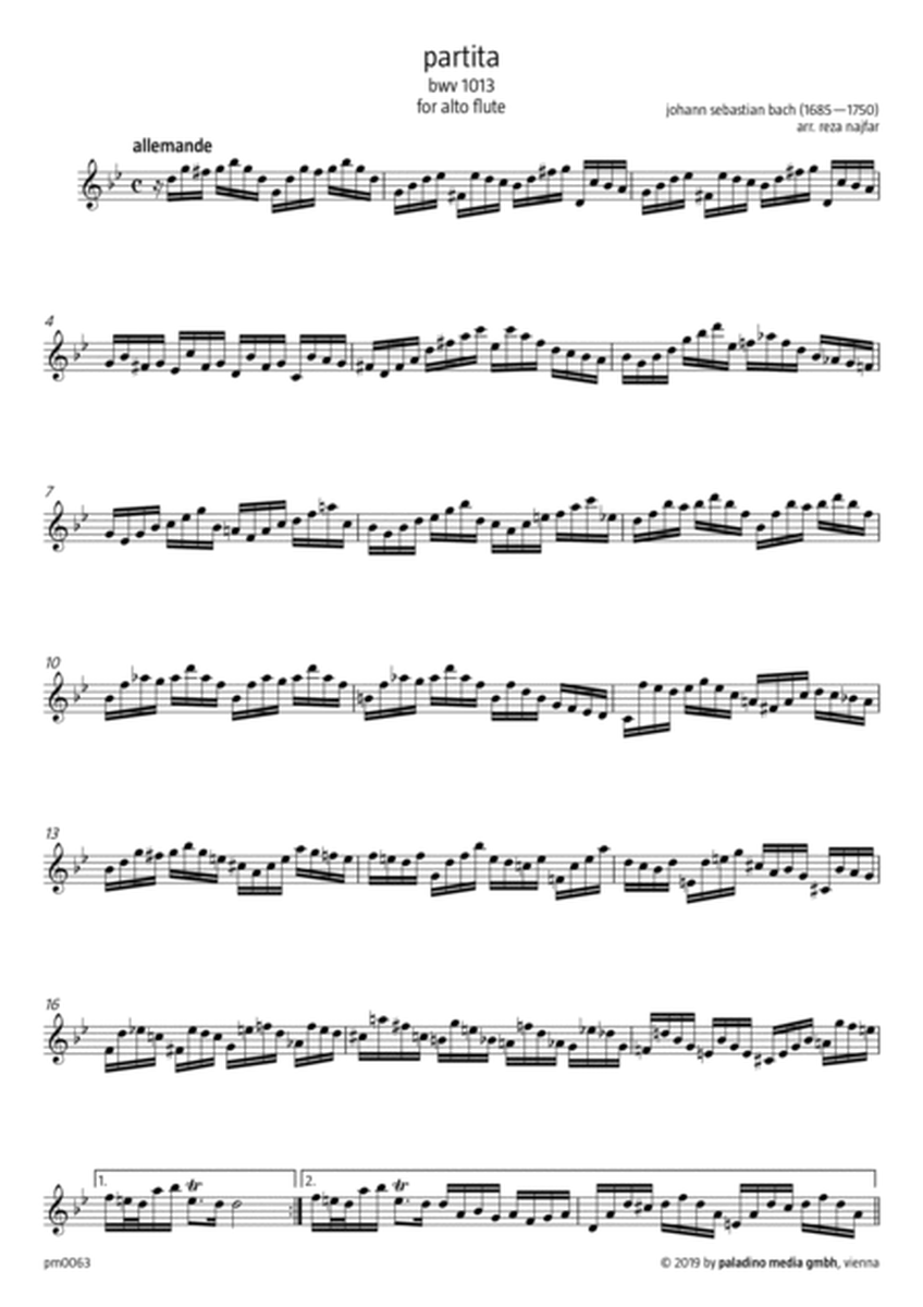 Partita, BWV 1013, for Alto Flute image number null