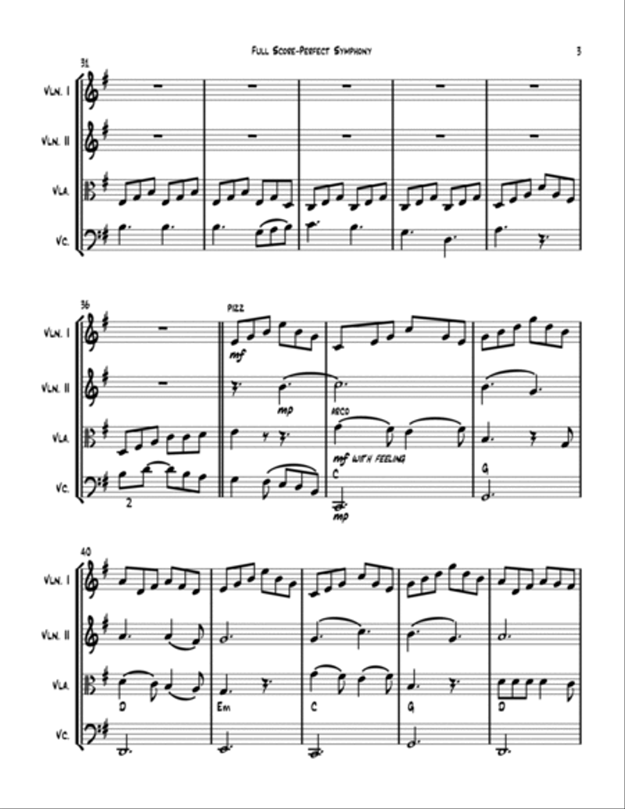 Perfect Symphony String Quartet scores gallery preview page 3