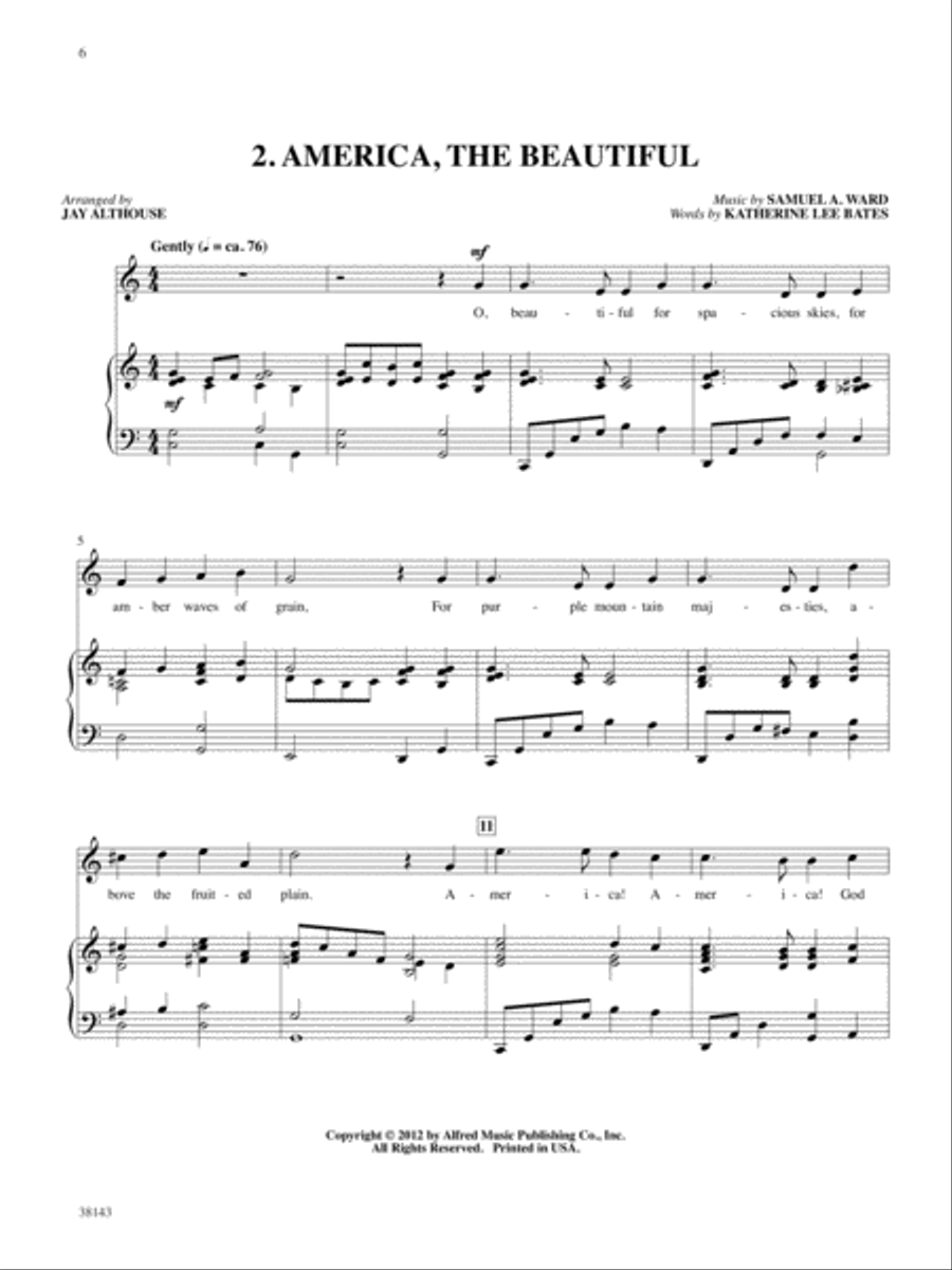 Songs of Peace and Patriotism for Solo Singers Medium-High Voice scores gallery preview page 7