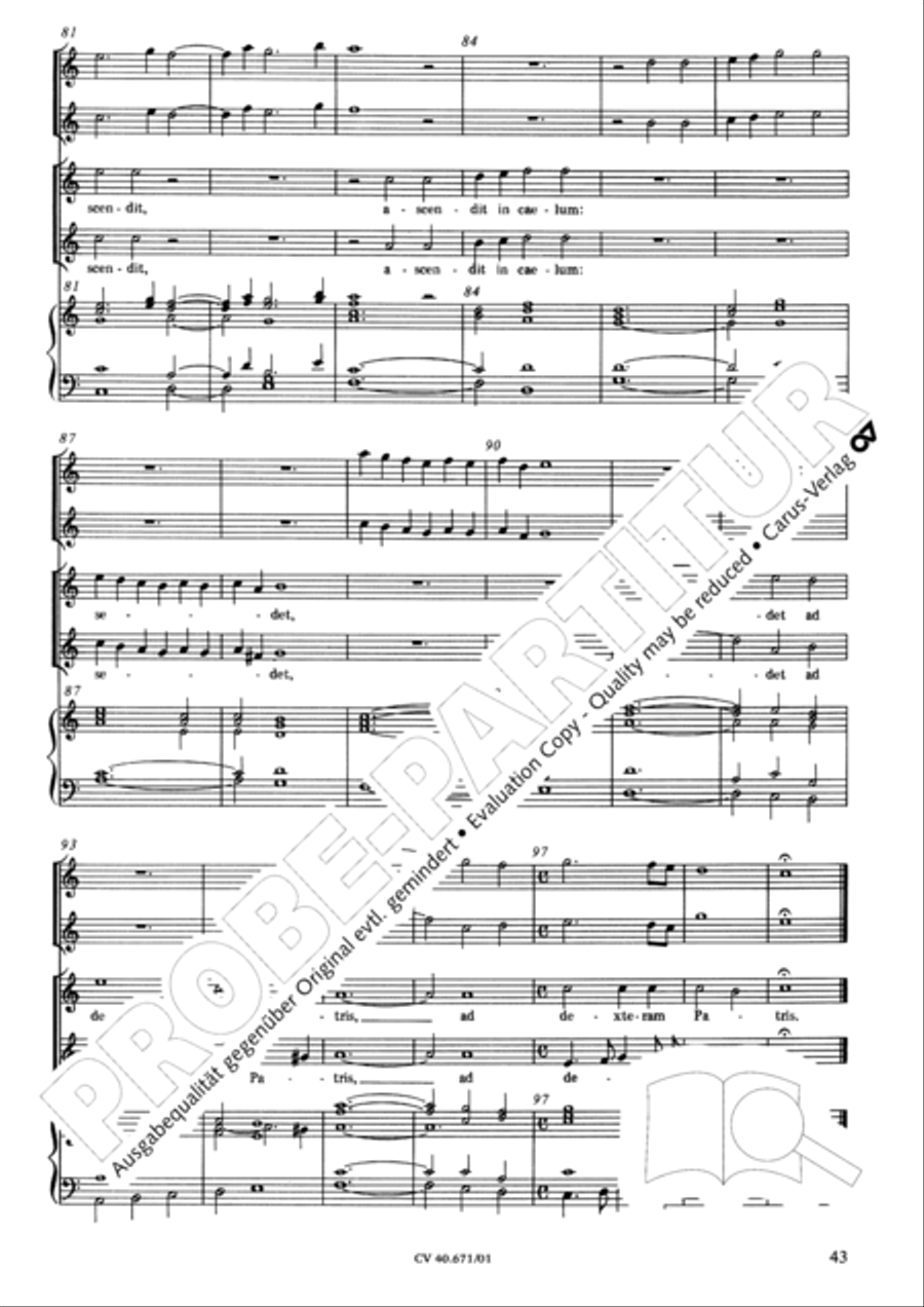 Mass in F major (Missa in F. Selva morale et spirituale) 4-Part scores gallery preview page 59