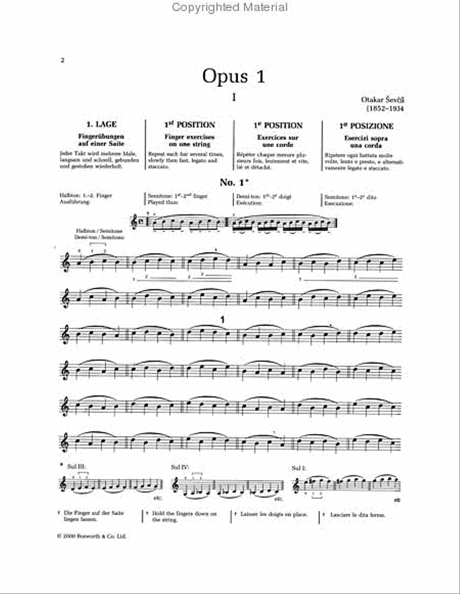Sevcik Violin Studies – Opus 1, Part 1 Violin scores gallery preview page 2