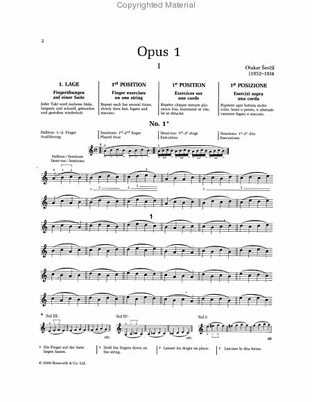 Sevcik Violin Studies – Opus 1, Part 1