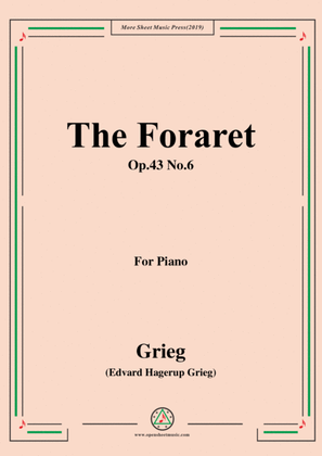 Book cover for Grieg-The Foraret Op.43 No.6,for Piano