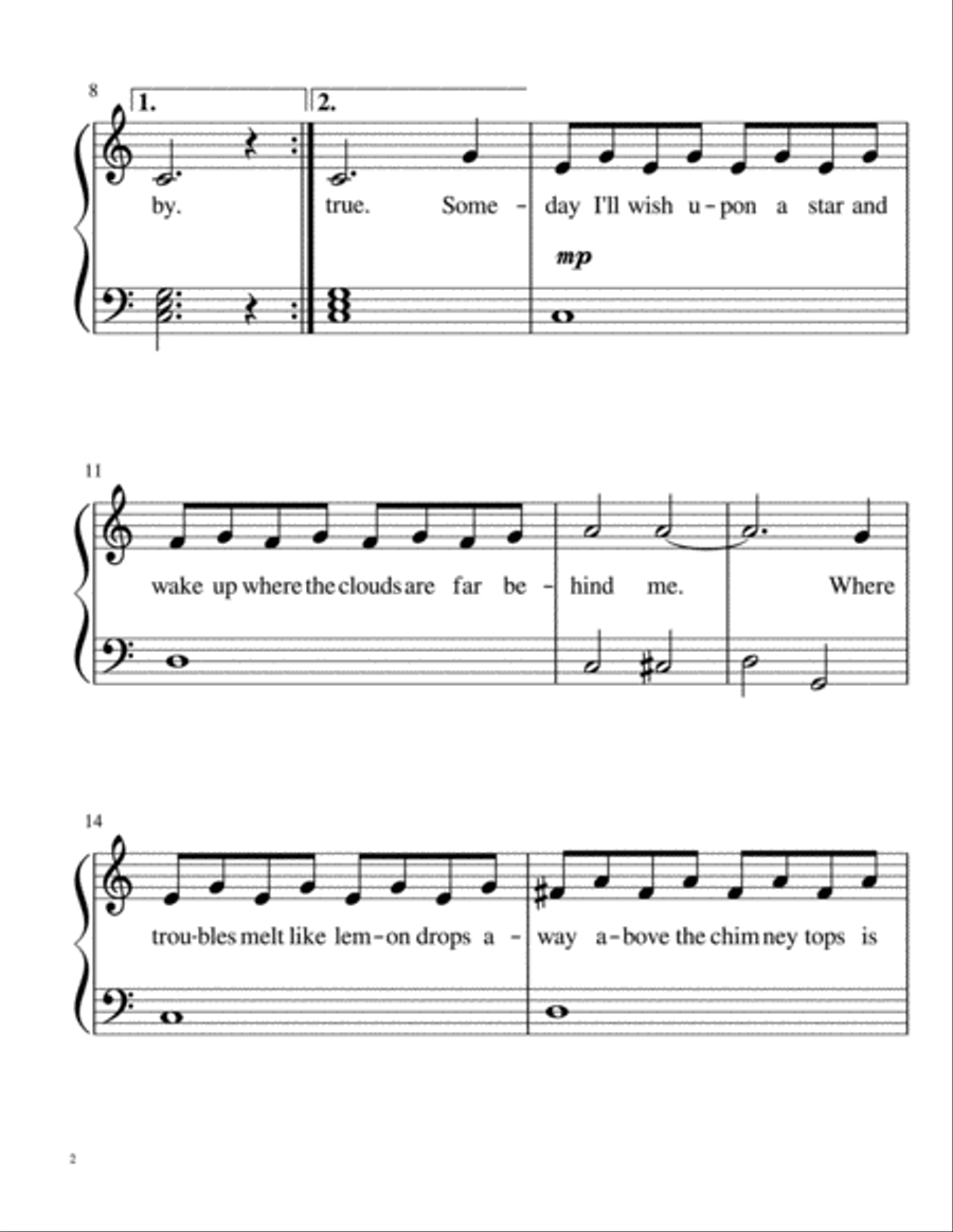 Over The Rainbow (from The Wizard Of Oz) Voice scores gallery preview page 2