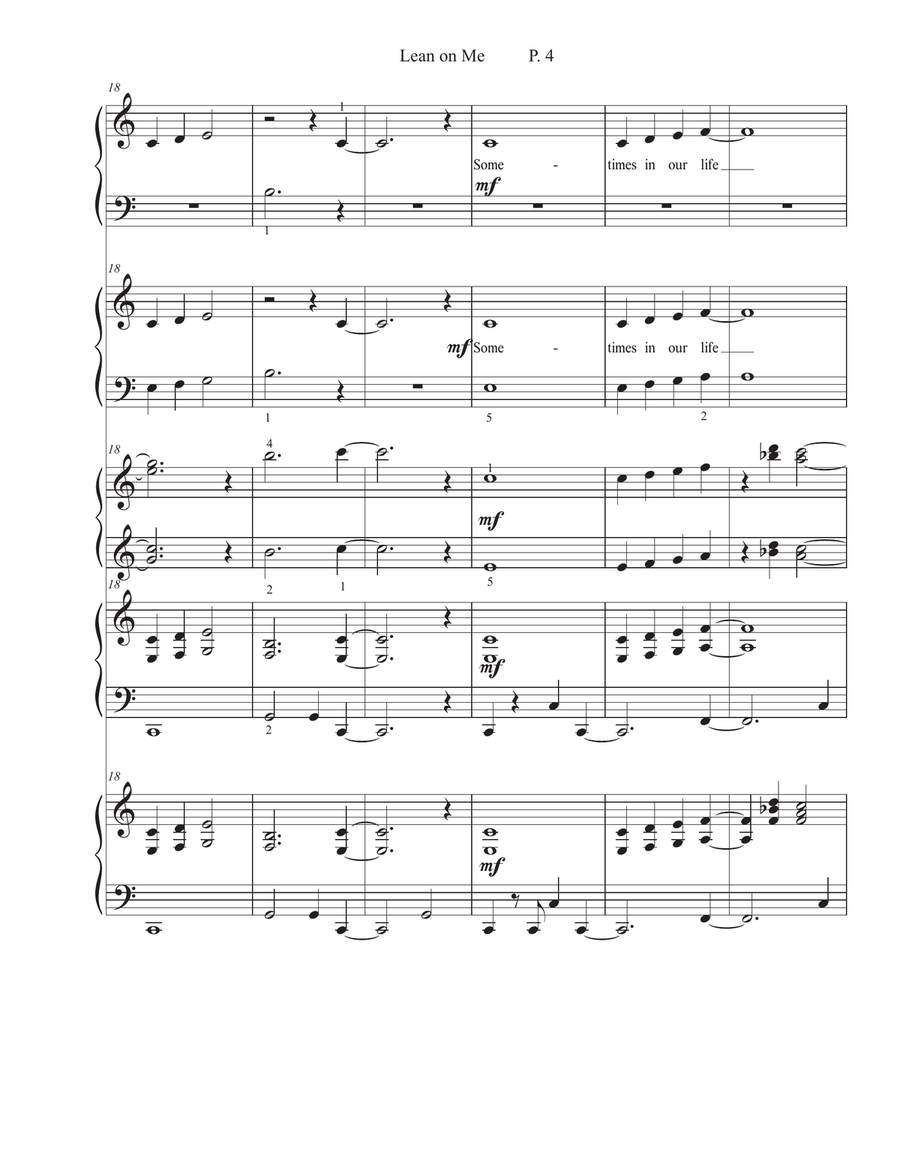 Lean On Me Piano Method scores gallery preview page 5