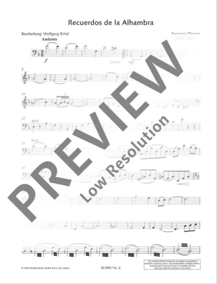 Memories of the Alhambra Memories of the Alhambra Cello scores gallery preview page 13
