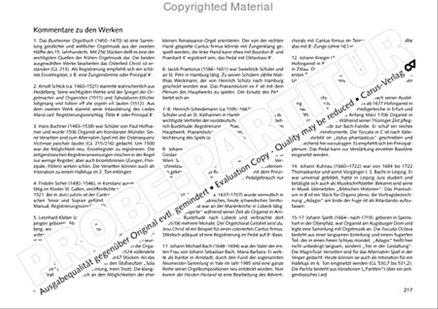 Freiburger Orgelbuch: Stammteil